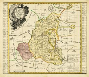 Historische Karte: Amt Wittenberg, Amt Gräfenhainichen und Amt Seyda 1749 (Plano) von Schenk,  Peter (der Jüngere), Zürner,  Adam Friedrich