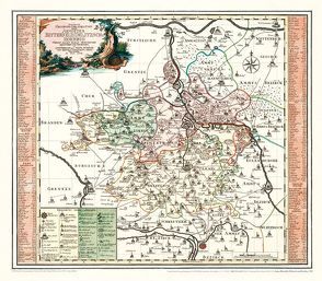 Historische Karte: Ämter Bitterfeld, Delitzsch und Zoerbig, 1758 (Plano) von Rockstuhl,  Harald, Schenk,  Peter (der Jüngere), Zürner,  Adam Friedrich