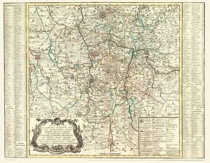 Historische Karte: Ämter Colditz, Leisnig, Rochlitz , Schulamt Grimma mit Mügeln und Sornzig 1749 (Plano) von Rockstuhl,  Harald, Schenk,  Peter (der Jüngere), Zürner,  Adam Friedrich