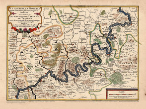 Historische Karte: Die MOSEL 1703 von Grevenmacher bis Cochem von de Fer,  Nicolas