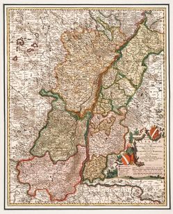 Historische Karte: Elsaß, Sundgau, Breisgau, Ortenau, Markgrafschaft Baden und Durlach, um 1702 (gerollt) von Gouwen,  Gilliam van der, Tideman,  Philip, Visscher,  Nicolas