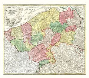 Historische Karte: Flandern / Vlaaderen / Belgien / Belgium 1720 von Homann,  Johann Baptist, Rockstuhl,  Harald