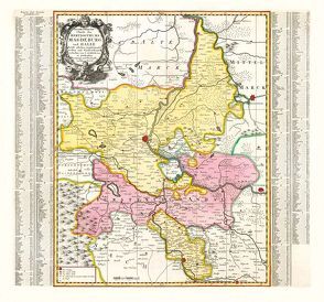 Historische Karte: HERZOGTUM MAGDEBURG mit Halle und Fürstentum Anhalt, um 1750 von Schenk,  Peter (der Jüngere)