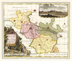 Historische Karte: HOCHSTIFT MERSEBURG, 1720 (Plano). Ämter Merseburg, Lauchstädt, Lützen, Schkeuditz und Zwenkau von Schenk,  Peter (der Ältere)