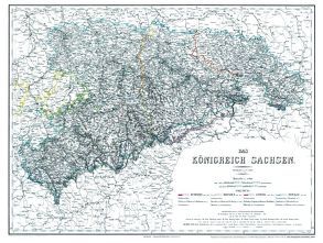 Historische Karte: Königreich Sachsen 1864 (plano) von Armann,  C., Gräf,  C., Luther,  Th.