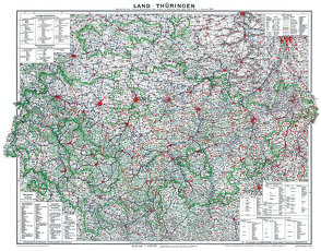 Historische Karte: LAND THÜRINGEN am 1. Januar 1929 von Rockstuhl,  Harald