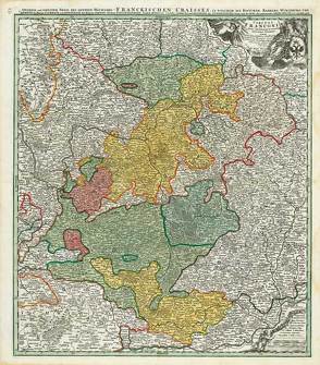 Historische Karte: Oberer und größerer Teil von FRANKEN 1707 (Plano) von Homann,  Johann B