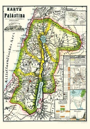 Historische Karte von PALÄSTINA 1869 (Plano) von Rappard,  F. von