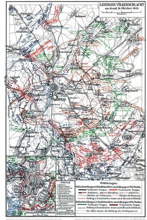 Historische Landkarte: Leipziger Völkerschlacht am 16. und 18. Oktober 1813 (A2 gefaltet auf A4) von Rockstuhl,  Harald