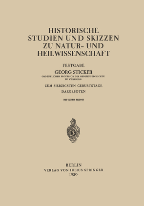 Historische Studien und Skizzen zu Natur- und Heilwissenschaft von Stricker,  Georg