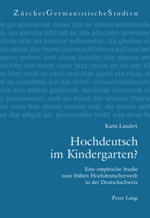 Hochdeutsch im Kindergarten? von Landert,  Karin