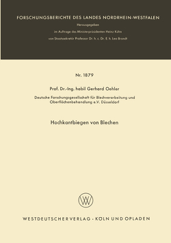 Hochkantbiegen von Blechen von Oehler,  Gerhard