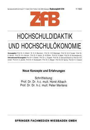 Hochschuldidaktik und Hochschulökonomie von Albach,  Horst, Mertens,  Peter