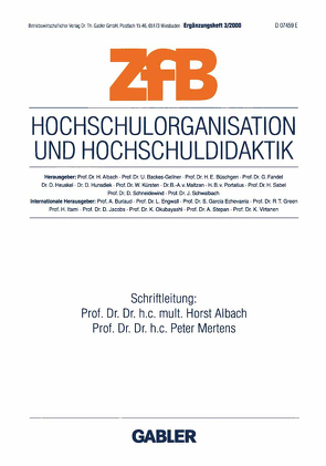 Hochschulorganisation und Hochschuldidaktik von Albach,  Horst, Mertens,  Peter