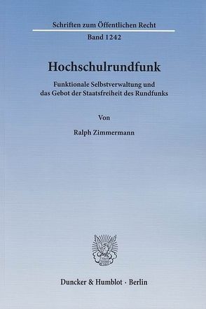 Hochschulrundfunk. von Zimmermann,  Ralph