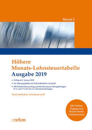 Höhere Monats-Lohnsteuertabelle 2019