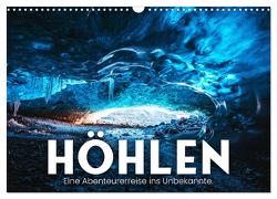 Höhlen – Eine Abenteuerreise ins Unbekannte. (Wandkalender 2024 DIN A3 quer), CALVENDO Monatskalender von SF,  SF