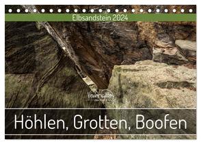 Höhlen, Grotten, Boofen – Elbsandstein (Tischkalender 2024 DIN A5 quer), CALVENDO Monatskalender von Walther,  Kevin