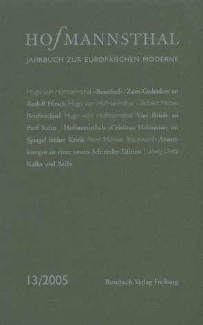 Hofmannsthal Jahrbuch zur Europäischen Moderne von Neumann,  Gerhard, Renner,  Ursula, Schnitzler,  Günter, Wunberg,  Gotthart