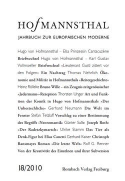 Hofmannsthal Jahrbuch zur Europäischen Moderne von Neumann,  Gerhard, Renner,  Ursula, Schnitzler,  Günter, Wunberg,  Gotthart