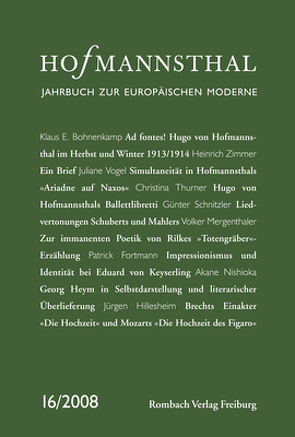 Hofmannsthal Jahrbuch zur Europäischen Moderne von Neumann,  Gerhard, Renner,  Ursula, Schnitzler,  Günter, Wunberg,  Gotthart