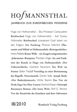 Hofmannsthal Jahrbuch zur Europäischen Moderne – Band 18/2010 von Neumann,  Gerhard, Renner,  Ursula, Schnitzler,  Günter, Wunberg,  Gotthard