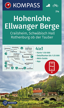 KOMPASS Wanderkarte Hohenlohe, Ellwanger Berge, Crailsheim, Schwäbisch Hall, Rothenburg ob der Tauber von KOMPASS-Karten GmbH