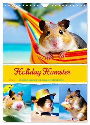 Holiday Hamster – Urlaubsfeeling pur mit sonnigen KI Hamstern (Wandkalender 2024 DIN A4 hoch), CALVENDO Monatskalender von Schimak,  Fred