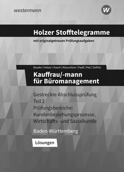 Holzer Stofftelegramme Baden-Württemberg – Kauffrau/-mann für Büromanagement von Bauder,  Markus, Holzer,  Volker, Kasch,  Ursula, Klausnitzer,  Lars, Paaß,  Thomas, Pelz,  Marianne, Seifritz,  Christian