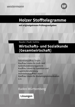 Holzer Stofftelegramme Baden-Württemberg – Wirtschafts- und Sozialkunde (Gesamtwirtschaft) von Bauder,  Kathrin, Bauder,  Markus, Holzer,  Volker, Paaß,  Thomas, Seifritz,  Christian