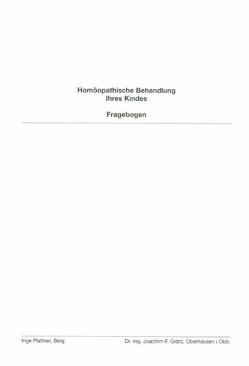 Homöopathische Behandlung Ihres Kindes von Grätz,  Joachim F, Plattner,  Inge