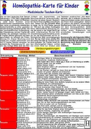 Homöopathie für Kinder – Medizinische Taschen-Karte von Hawelka Verlag