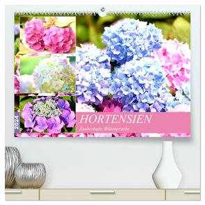 Hortensien. Zauberhafte Blütenpracht (hochwertiger Premium Wandkalender 2024 DIN A2 quer), Kunstdruck in Hochglanz von Hurley,  Rose