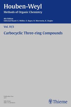 Houben-Weyl Methods of Organic Chemistry Vol. IV/3, 4th Edition von Fleischhauer,  Jürgen, Metzger,  Karl Horst, Müller,  Peter, Müller-Dolezal,  Heidi, Schiemenz,  Günter