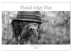 Hund trägt Hut (Wandkalender 2024 DIN A3 quer), CALVENDO Monatskalender von Greiling,  Hermann