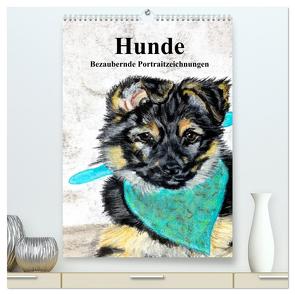 Hunde – Bezaubernde Portraitzeichnungen (hochwertiger Premium Wandkalender 2024 DIN A2 hoch), Kunstdruck in Hochglanz von Kerstin Heuser,  PortraitTierART