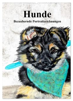 Hunde – Bezaubernde Portraitzeichnungen (Wandkalender 2024 DIN A2 hoch), CALVENDO Monatskalender von Kerstin Heuser,  PortraitTierART