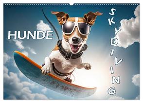 Hunde Skydiving (Wandkalender 2024 DIN A2 quer), CALVENDO Monatskalender von Rohr,  Daniel