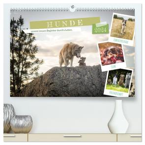 Hunde, unsere treuen Begleiter durch’s Leben. (hochwertiger Premium Wandkalender 2024 DIN A2 quer), Kunstdruck in Hochglanz von VogtArt,  VogtArt