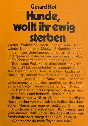 Hunde, wollt Ihr ewig sterben!? von Hof,  Gérard, Huber,  W D