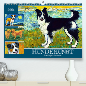 Hundekunst (hochwertiger Premium Wandkalender 2024 DIN A2 quer), Kunstdruck in Hochglanz von Löwer,  Sabine