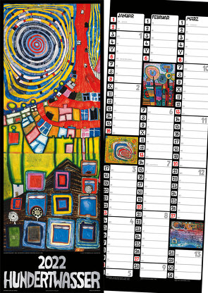 Hundertwasser Streifenkalender Art 2022