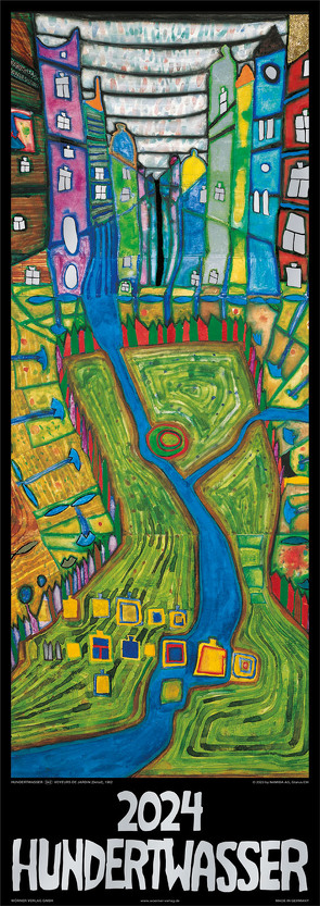 Hundertwasser Streifenkalender Art 2024