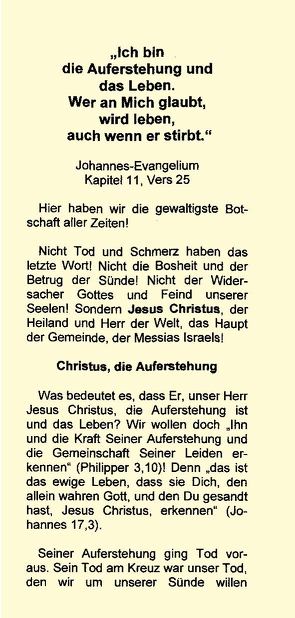 „Ich bin die Auferstehung und das Leben.“ Johannes 11,25 von Schadt-Beck,  Ellen