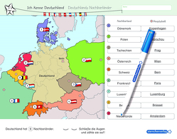 Ich kenne Deutschland – Deutschlands Nachbarländer – Lerntafel mit Stift von Langhans,  Katrin