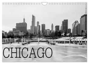 Icy Chicago (Wandkalender 2024 DIN A4 quer), CALVENDO Monatskalender von Stein,  David