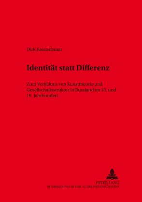 Identität statt Differenz von Kretzschmar,  Dirk