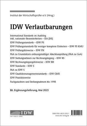 IDW, 86. Erg.-Lief. IDW Verlautbarungen Mai 2023