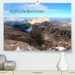 Idyllische Dolomiten (Premium, hochwertiger DIN A2 Wandkalender 2023, Kunstdruck in Hochglanz) von Albicker,  Gerhard