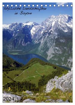 Idyllische Landschaften in Bayern (Tischkalender 2024 DIN A5 hoch), CALVENDO Monatskalender